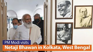 PM Modi visits Netaji Bhawan in Kolkata West Bengal  PMO [upl. by Kinelski]