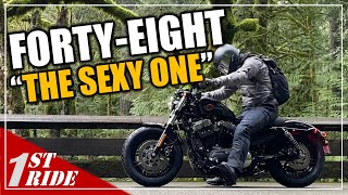 2021 Harley Sportster 1200 48 Review and First Ride  Good first bike [upl. by Celestyn664]