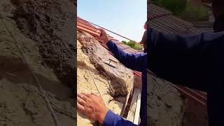 Traditional laying process of roof tiles [upl. by Yxor]