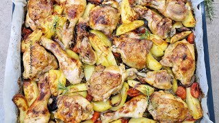 Pollo al forno con patate cipolle e pomodorini [upl. by Asyram920]