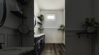 Ready to upgrade your bathroom wall with Tualca diydecor diyprojects wainscoting wallmolding [upl. by Akiemehs]