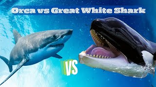 Orca vs Great White Shark Epic Battle Underwater [upl. by Peterman]