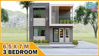 65x7 meters 2 Storey Modern Minimalist House Design  3 Bedroom with balcony [upl. by Madonia]