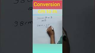 Conversion from centimeter to meter  unit Conversion short viralvideo cm to m maths viralvideo [upl. by Hogle]