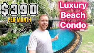 Affordable Luxury  390 Dollar A Month Beach Condo in Thailand [upl. by Oflodur]