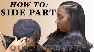 HOW TO SIDE PART QUICKWEAVE [upl. by Eldrida173]