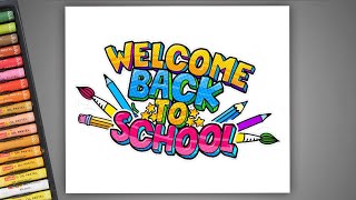 Back to school drawing  School drawing easy  Welcome back to School [upl. by Aldora35]