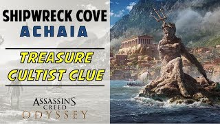 Shipwreck Cove Achaia  Loot Treasure amp Cultist Clue Location in Scavenger Cove  AC ODYSSEY [upl. by Fisa]