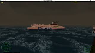 Stena Edda amp Stena Estrid passing in high waves  VSF Virtual Cruise [upl. by Malissia]