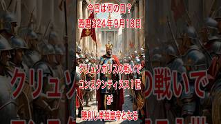 今日は何の日？ 西暦324年9月18日、クリュソポリスの戦いでコンスタンティヌス1世が勝利し単独皇帝となる history 歴史 戦争 ローマ帝国 [upl. by Townsend]