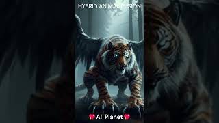 Tiger Eagle Hybrid Prowling in a Dark Forest ☠️☠️☠️ viralshort ytshort shorts ai animalfusion [upl. by Akemehs]