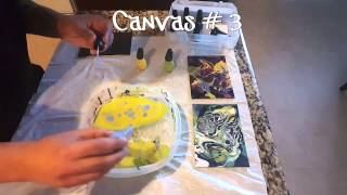 DIY Water Marbling on to canvas 2 [upl. by Ahsekan]