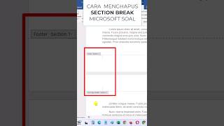 Cara Menghapus Section Break di Word  Tutorial Microsoft Word [upl. by Charters]