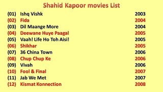 Shahid Kapoor Movies List [upl. by Sherr]