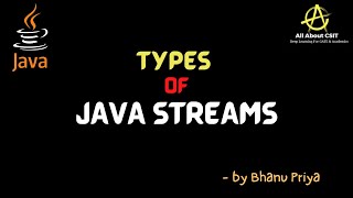 Types of Java Streams Byte Stream Character Stream lec 83  Java Tutorial BhanuPriya [upl. by Eniwtna]