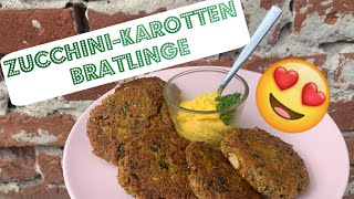 Vegane ZucchiniKarotten Bratlinge 🌱Rezept I einfach amp lecker [upl. by Arayc]