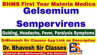 Clinical Indication Of Gelsemium Homeopathic MedicineOnline Materia Medica  DrBhavesh Sir Classes [upl. by Anitan]