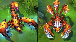 SKARNER REWORK ALL SKINS COMPARISON  League of Legends [upl. by Stouffer]