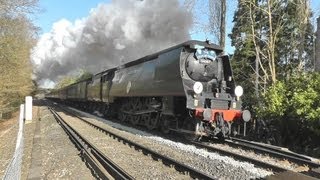 Steam Train 34067 Tangmeres Volcanic Show The Great Britain 6 Day 1 20 Apr 2013 [upl. by Iliak216]