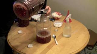 Homemade winecranberry strain amp transfer [upl. by Barden348]