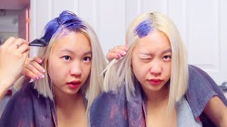 before and after purple shampoo untoned bleached hair results hair transformation pt3 [upl. by Telford]