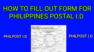 PAANO MAG FILL OUT NG POSTAL ID FORM  PAANO MAG FILL UP NG FORM PARA POSTAL ID [upl. by Artap]