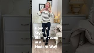 HOW TO STYLE SKINNY JEANS IN A MODERN WAY shorts [upl. by Ahsienak]