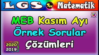 MEB Kasım Ayı Örnek Sorular ve Çözümleri LGS Matematik 20192020 [upl. by Korff]