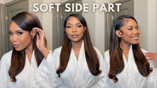 Soft Side Part Swoop V Part With Highlights Ft Hurela Hair [upl. by Montano]