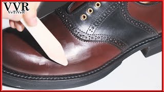 ASMR Clean amp Restore quotSonic Labquot Cordovan Saddle shoes 4k [upl. by Alli]