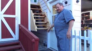 SHAW DIY STORIES  GARAGE LOFT EXTERIOR LADDER STAIRS FOLDING HINGE INSTALL OCT 24 2017 [upl. by Annuahsal71]