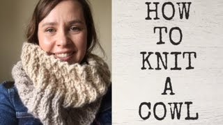 HOW TO KNIT A COWLSCARF  cable rib pattern  TeoMakes [upl. by Atwood]