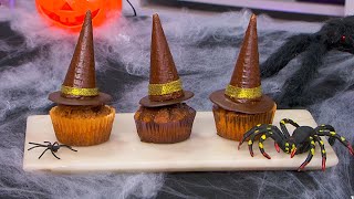 Cupcakes de calabaza con sombrero de bruja [upl. by Airdnaed838]