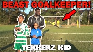 FREEKICK Training Vs BEAST Goalkeeper  Forfeit Penalty Shootout  Tekkerz Kid [upl. by Malita]