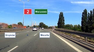 🇵🇱 DK2 Warszawa przejazd przez miasto ↗️ 2x [upl. by Lesde]