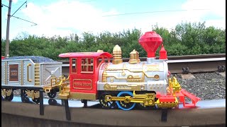 Crazy ride on a steam train on real railway tracks A small steam train on a walk [upl. by Acceb]