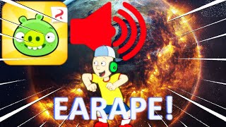 Caillou Blast Loud Music Bad Piggies Theme Over the WorldGrounded WARNING EARRAPE [upl. by Ivan]