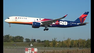 Delta quotLA28quot A350900 landing DTW [upl. by Rellim939]