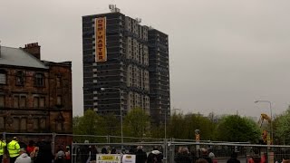 Norfolk court Flat Demolition Gorbals Glasgow  4K [upl. by Karlyn]