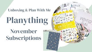 Unboxing amp Plan With Me  NEW Planything November Subscription Boxes [upl. by Ashly3]