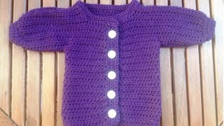 Babyjacke häkeln  Anleitung Strickjacke  Teil 5 Armbündchen mit Untertitel by BerlinCrochet [upl. by Lemraj429]