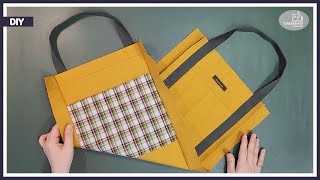 Easy to make💐 How to make an unlined canvas tote bag [upl. by Neeuq]