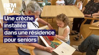 quotJe retrouve lambiance familialequot cette crèche est installée dans une résidence pour seniors [upl. by Iden]