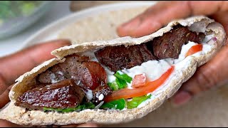 Lamb kebab in pita bread [upl. by Olfe]