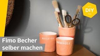 DIY Becher selber machen aus Fimo  Roombeez – powered by OTTO [upl. by Leahcimnaes770]