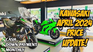 April 2024 Kawasaki Big Bike Price Update SRP Downpayment Monthly Installment All Units [upl. by Kooima]