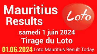 Loto Mauritius  Résultat du samedi 1er juin 2024  Mauritius Loto Draw Result 01062024 [upl. by Ivana515]