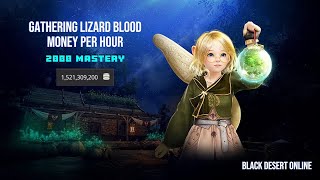 BDO Gathering  Lizard Blood  2000 Mastery  Money Per Hour  2024 [upl. by Bokaj]