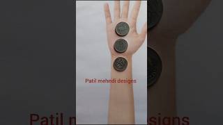 Very easy coins mehndi design mehndi banana btate shorts videos [upl. by Shurlocke]