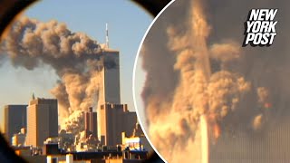 Unseen 911 video found in a closet shows moment when World Trade Center collapsed [upl. by Namhar800]